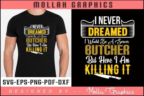Butcher Funny Typography T-shirt Design Graphics & Print Templates