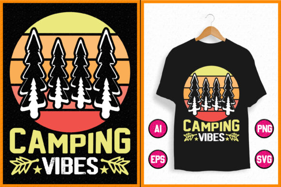 Camping T-shirt Design Printing Template Graphics