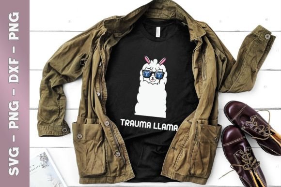 Funny Trauma Llama Graphics for T-Shirt Designs