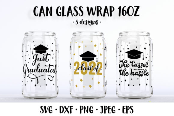 Graduation Can Glass Wraps Graphics and Illustrations Review