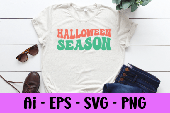 Halloween Season Wavy T Shirt Svg Graphics for Print Templates