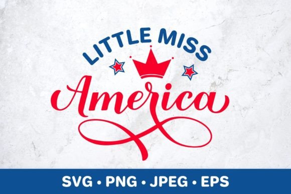 Little Miss America. 4th of July Graphics and Illustrations Review