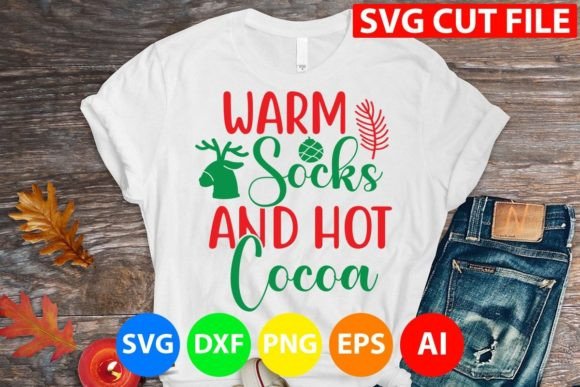 Warm Socks and Hot Cocoa Svg: Cozy Graphics for T-Shirt Designs