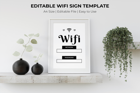 Wifi Sign Poster Template Printable: A Graphic Design Asset for Publishers